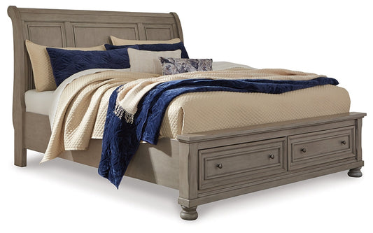 Lettner Queen Sleigh Bed with 2 Storage Drawers with Mirrored Dresser, Chest and 2 Nightstands Furniture Mart -  online today or in-store at our location in Duluth, Ga. Furniture Mart Georgia. View our lowest price today. Shop Now. 