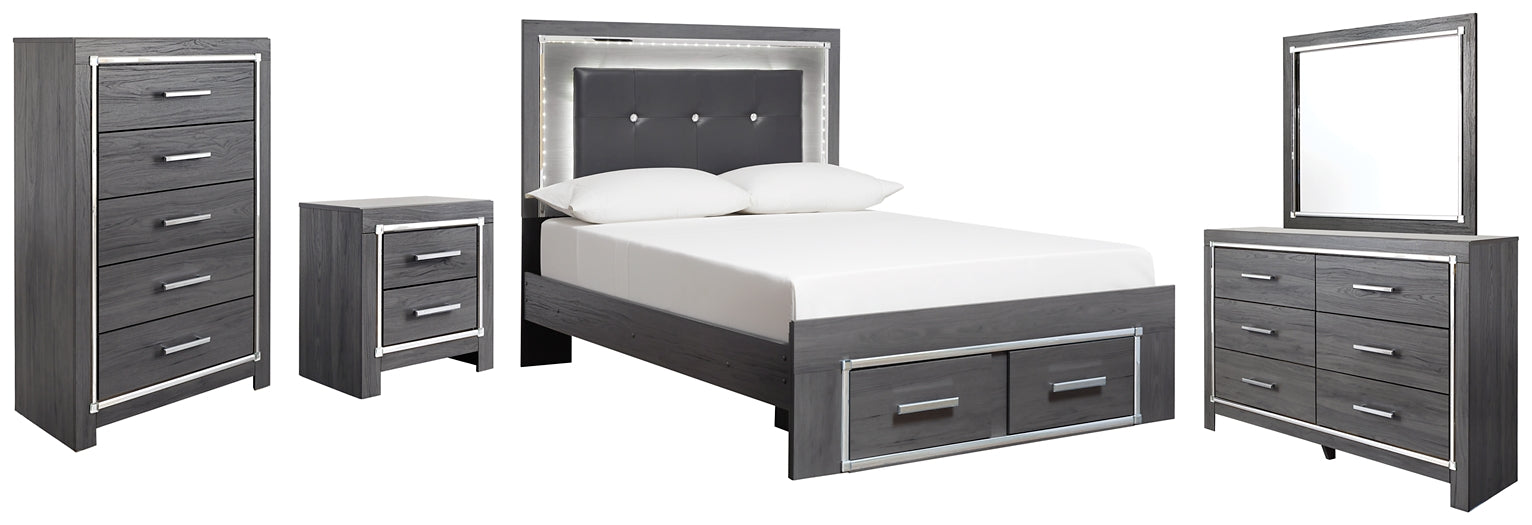 Lodanna Full Panel Bed with 2 Storage Drawers with Mirrored Dresser, Chest and Nightstand Furniture Mart -  online today or in-store at our location in Duluth, Ga. Furniture Mart Georgia. View our lowest price today. Shop Now. 