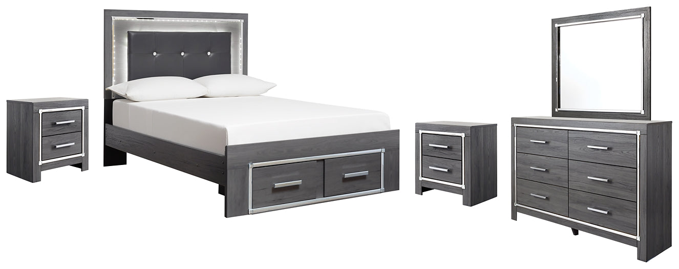 Lodanna Full Panel Bed with 2 Storage Drawers with Mirrored Dresser and 2 Nightstands Furniture Mart -  online today or in-store at our location in Duluth, Ga. Furniture Mart Georgia. View our lowest price today. Shop Now. 