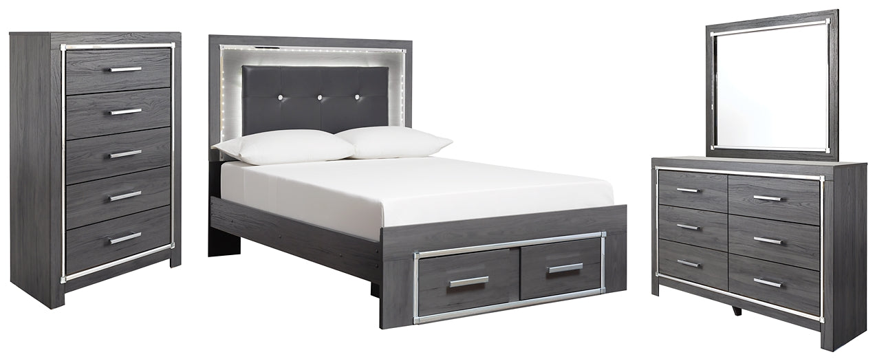 Lodanna Full Panel Bed with 2 Storage Drawers with Mirrored Dresser and Chest Furniture Mart -  online today or in-store at our location in Duluth, Ga. Furniture Mart Georgia. View our lowest price today. Shop Now. 