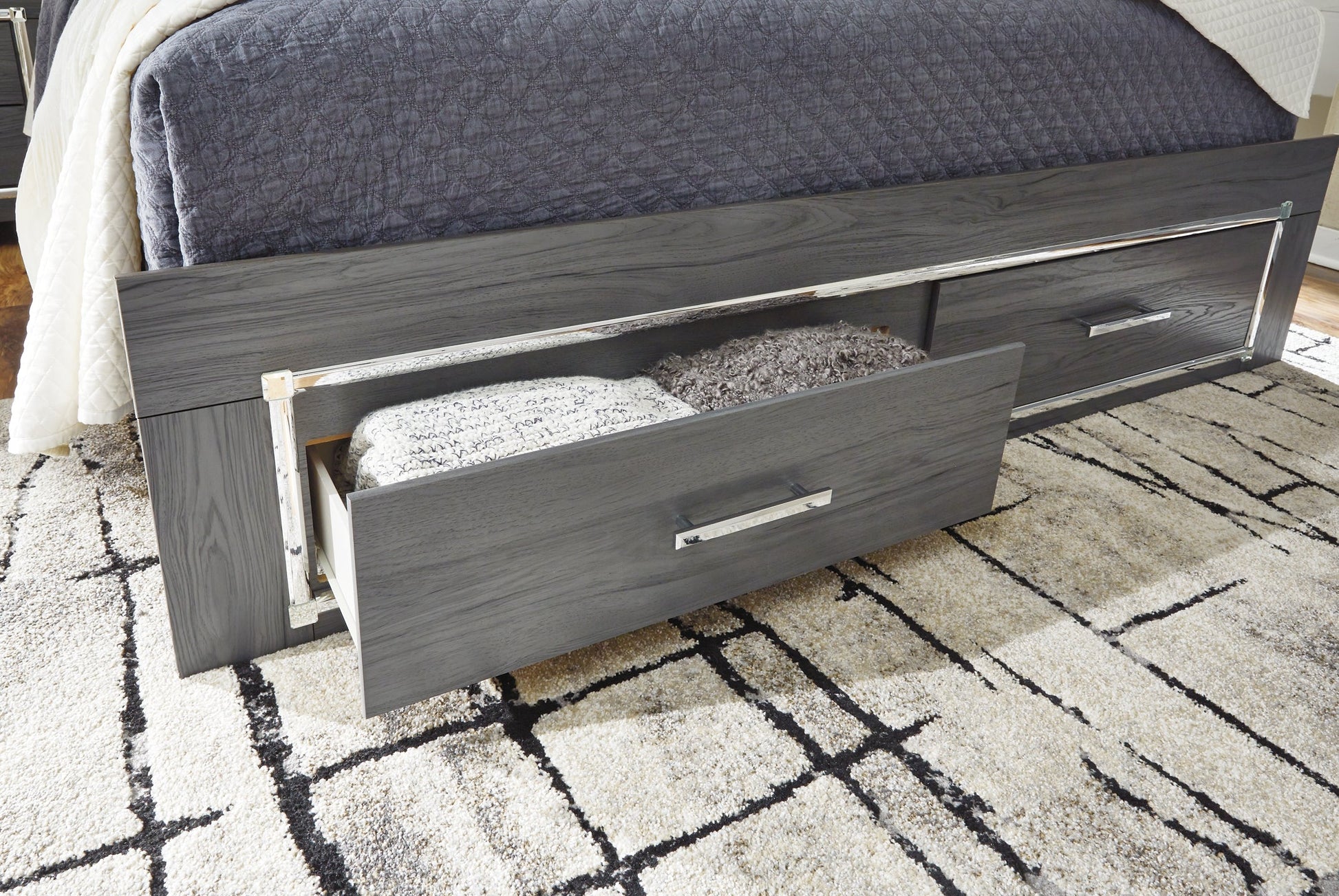Lodanna Full Panel Bed with 2 Storage Drawers with Mirrored Dresser and Chest Furniture Mart -  online today or in-store at our location in Duluth, Ga. Furniture Mart Georgia. View our lowest price today. Shop Now. 