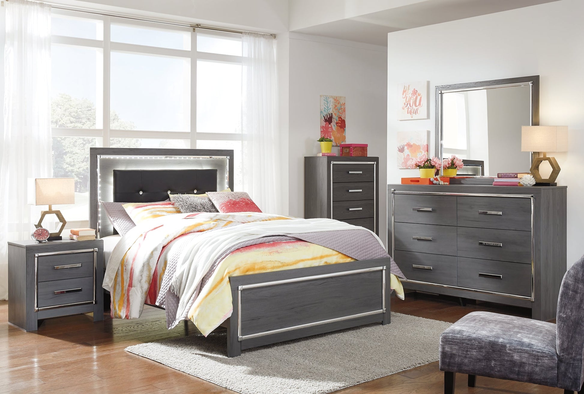 Lodanna Full Panel Bed with Mirrored Dresser, Chest and Nightstand Furniture Mart -  online today or in-store at our location in Duluth, Ga. Furniture Mart Georgia. View our lowest price today. Shop Now. 