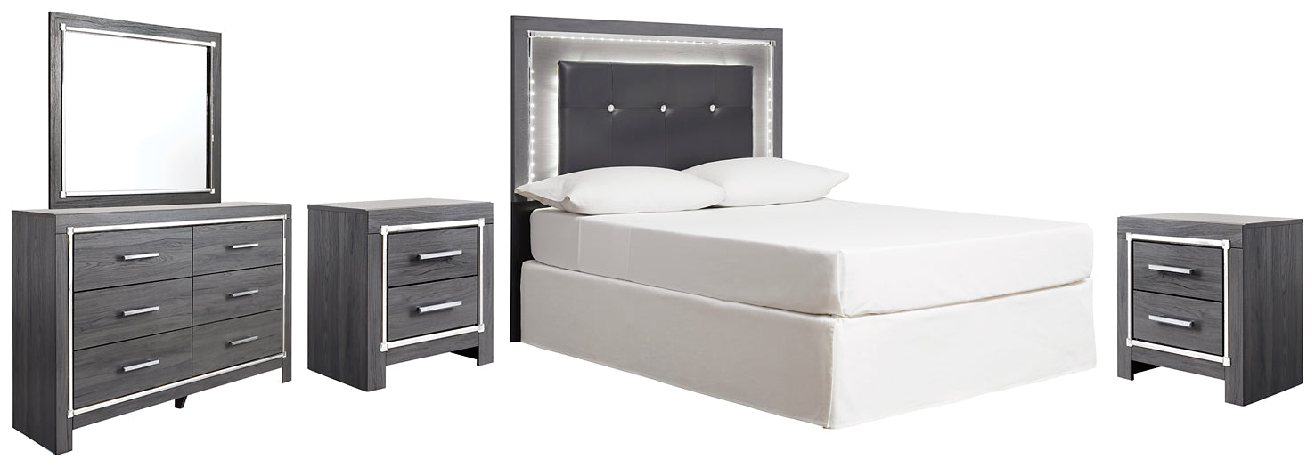 Lodanna Full Upholstered Panel Headboard with Mirrored Dresser and 2 Nightstands Furniture Mart -  online today or in-store at our location in Duluth, Ga. Furniture Mart Georgia. View our lowest price today. Shop Now. 