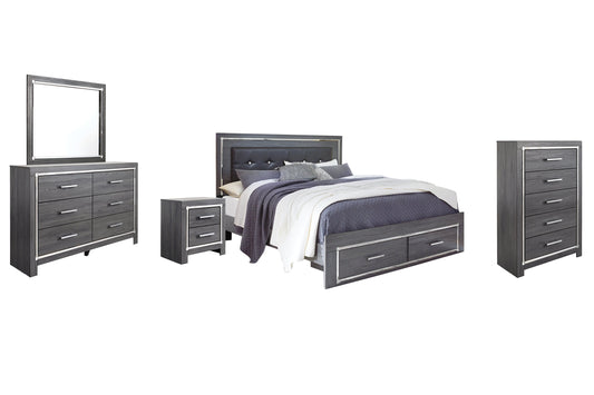 Lodanna King Panel Bed with 2 Storage Drawers with Mirrored Dresser, Chest and Nightstand Furniture Mart -  online today or in-store at our location in Duluth, Ga. Furniture Mart Georgia. View our lowest price today. Shop Now. 