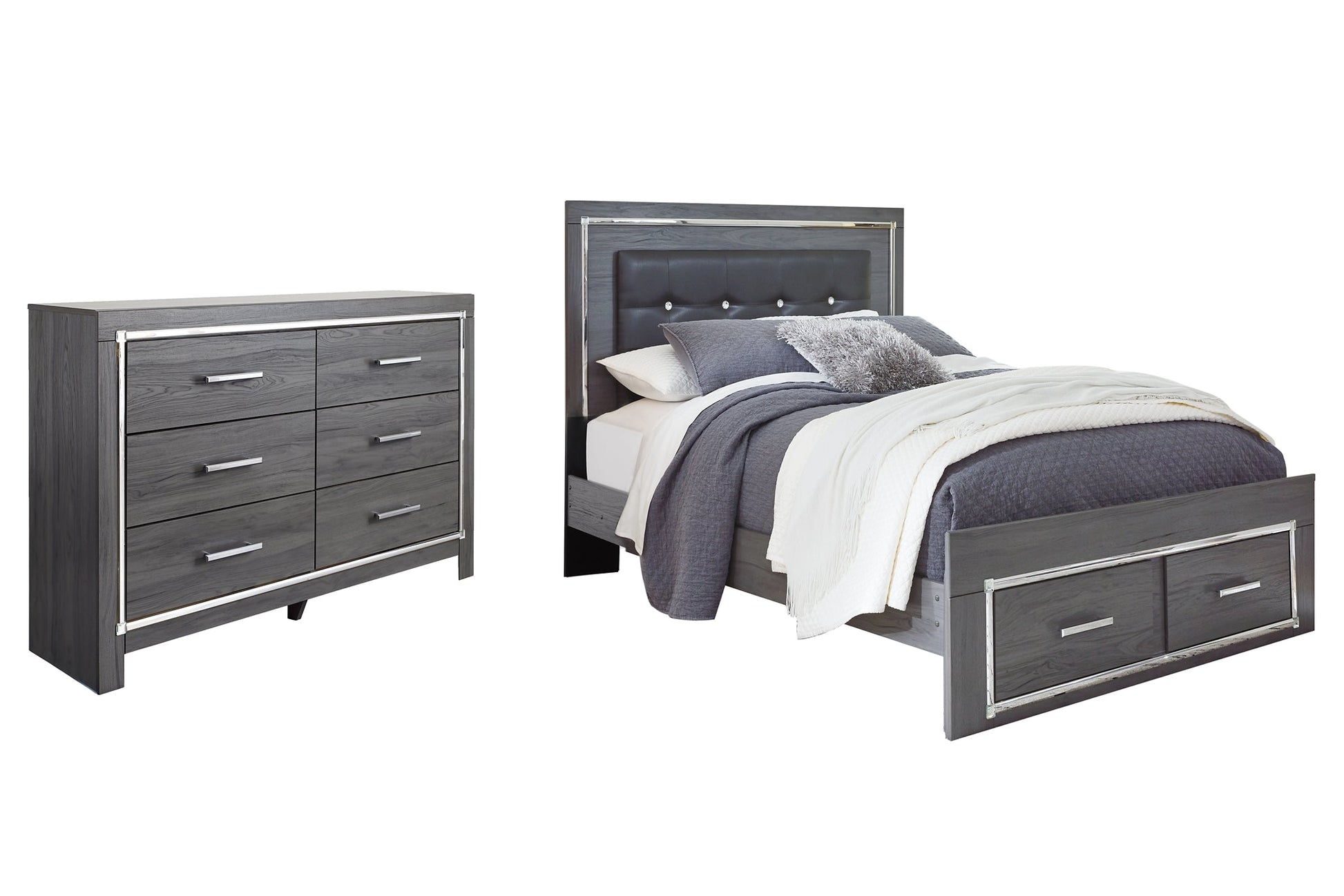 Lodanna Queen Panel Bed with 2 Storage Drawers with Dresser Furniture Mart -  online today or in-store at our location in Duluth, Ga. Furniture Mart Georgia. View our lowest price today. Shop Now. 