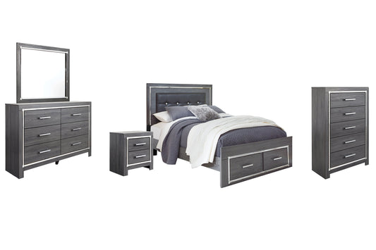 Lodanna Queen Panel Bed with 2 Storage Drawers with Mirrored Dresser, Chest and Nightstand Furniture Mart -  online today or in-store at our location in Duluth, Ga. Furniture Mart Georgia. View our lowest price today. Shop Now. 