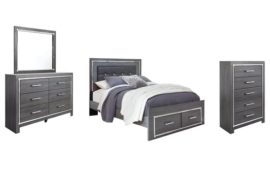 Lodanna Queen Panel Bed with 2 Storage Drawers with Mirrored Dresser and Chest Furniture Mart -  online today or in-store at our location in Duluth, Ga. Furniture Mart Georgia. View our lowest price today. Shop Now. 