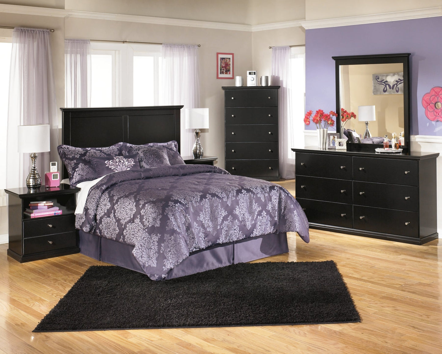 Maribel Full Panel Headboard with Mirrored Dresser, Chest and 2 Nightstands Furniture Mart -  online today or in-store at our location in Duluth, Ga. Furniture Mart Georgia. View our lowest price today. Shop Now. 