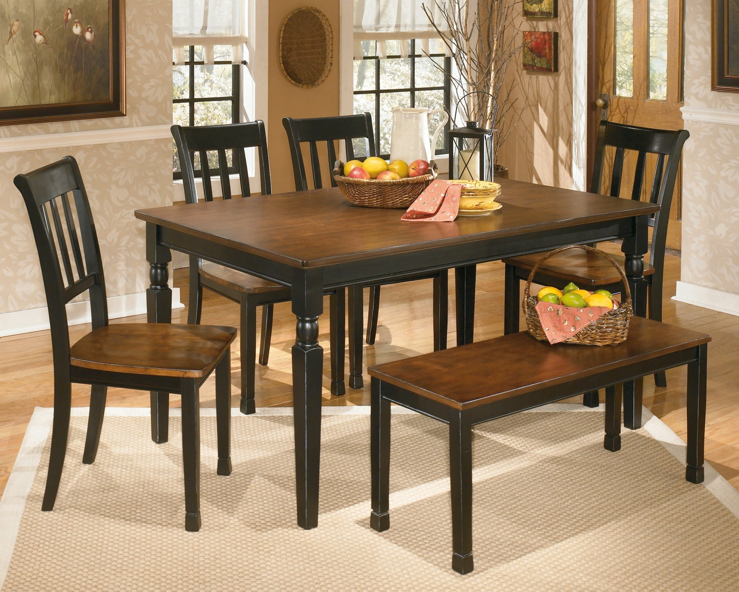 Owingsville Dining Table and 4 Chairs and Bench Furniture Mart -  online today or in-store at our location in Duluth, Ga. Furniture Mart Georgia. View our lowest price today. Shop Now. 