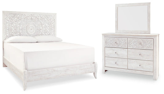 Paxberry King Panel Bed with Mirrored Dresser Furniture Mart -  online today or in-store at our location in Duluth, Ga. Furniture Mart Georgia. View our lowest price today. Shop Now. 