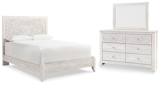 Paxberry Queen Panel Bed with Mirrored Dresser Furniture Mart -  online today or in-store at our location in Duluth, Ga. Furniture Mart Georgia. View our lowest price today. Shop Now. 