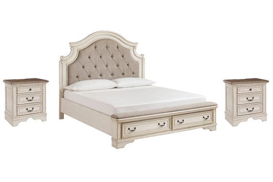 Realyn California King Upholstered Bed with 2 Nightstands Furniture Mart -  online today or in-store at our location in Duluth, Ga. Furniture Mart Georgia. View our lowest price today. Shop Now. 