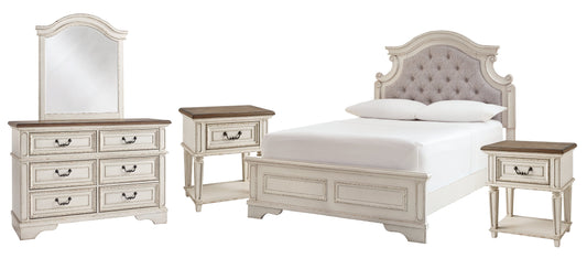 Realyn Full Panel Bed with Mirrored Dresser and 2 Nightstands Furniture Mart -  online today or in-store at our location in Duluth, Ga. Furniture Mart Georgia. View our lowest price today. Shop Now. 