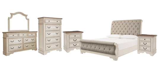 Realyn King Sleigh Bed with Mirrored Dresser, Chest and 2 Nightstands Furniture Mart -  online today or in-store at our location in Duluth, Ga. Furniture Mart Georgia. View our lowest price today. Shop Now. 