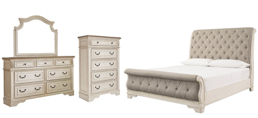 Realyn King Sleigh Bed with Mirrored Dresser and Chest Furniture Mart -  online today or in-store at our location in Duluth, Ga. Furniture Mart Georgia. View our lowest price today. Shop Now. 