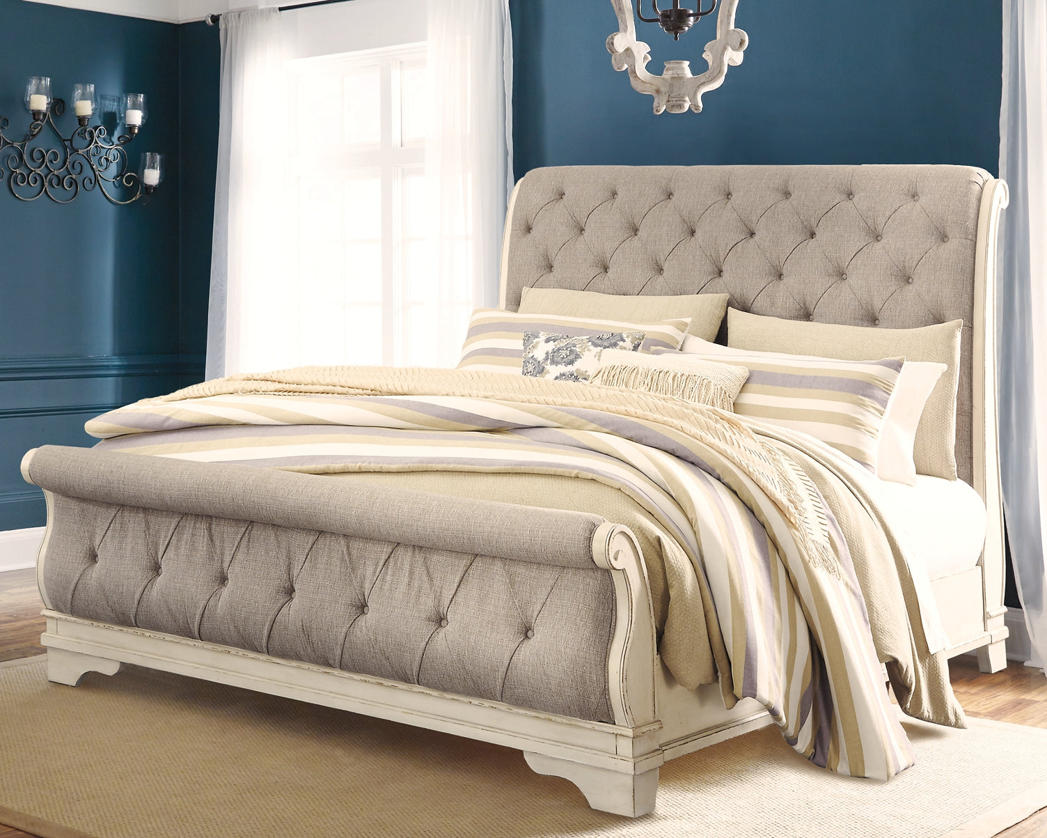 Realyn King Sleigh Bed with Mirrored Dresser and Chest Furniture Mart -  online today or in-store at our location in Duluth, Ga. Furniture Mart Georgia. View our lowest price today. Shop Now. 