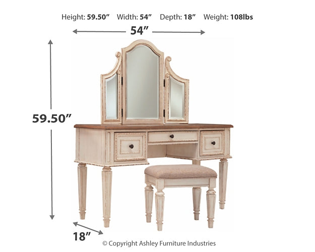 Realyn Vanity/Mirror/Stool (3/CN) Furniture Mart -  online today or in-store at our location in Duluth, Ga. Furniture Mart Georgia. View our lowest price today. Shop Now. 