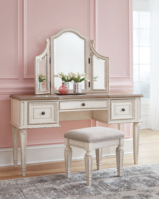 Realyn Vanity/Mirror/Stool (3/CN) Furniture Mart -  online today or in-store at our location in Duluth, Ga. Furniture Mart Georgia. View our lowest price today. Shop Now. 