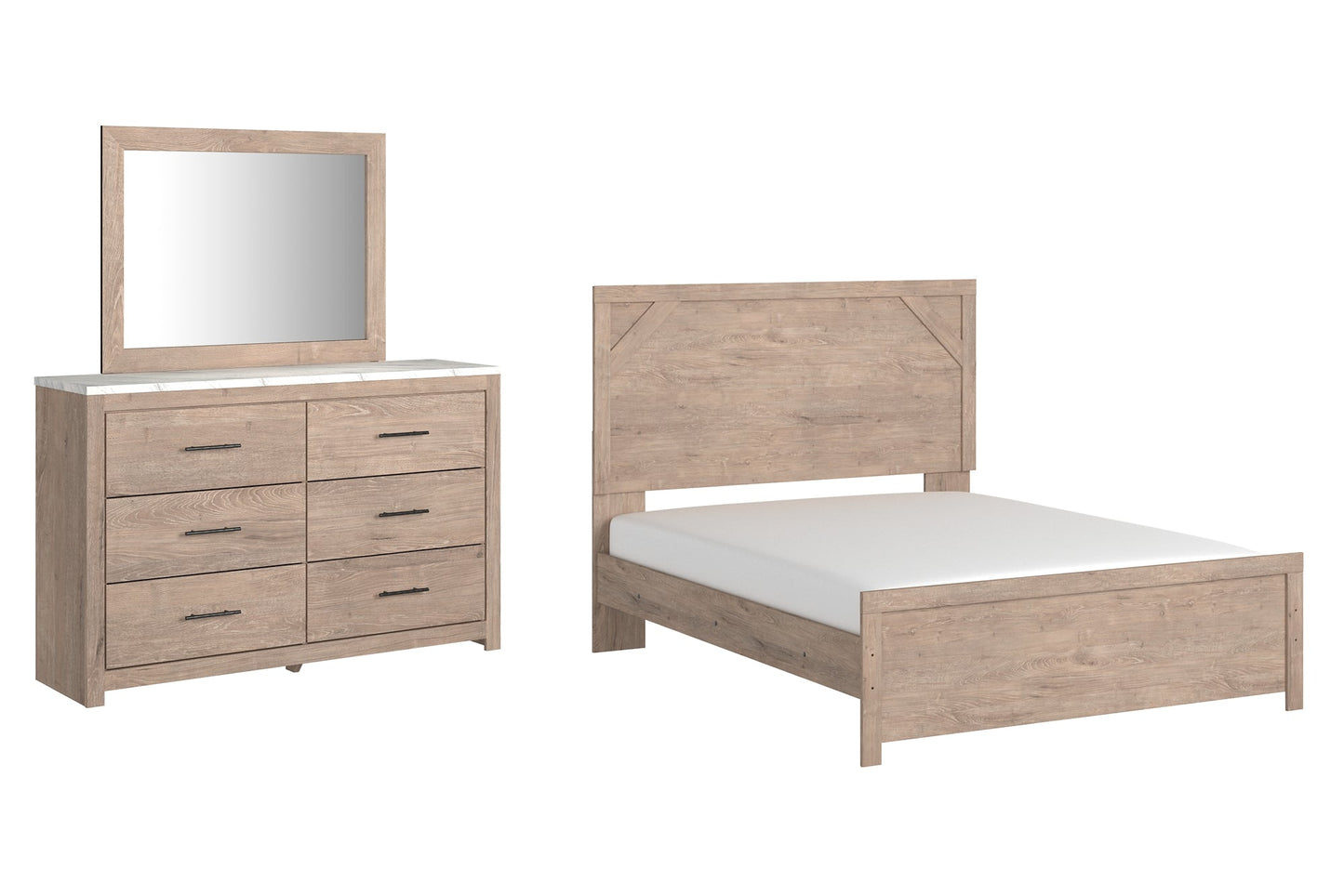 Senniberg Queen Panel Bed with Mirrored Dresser Furniture Mart -  online today or in-store at our location in Duluth, Ga. Furniture Mart Georgia. View our lowest price today. Shop Now. 