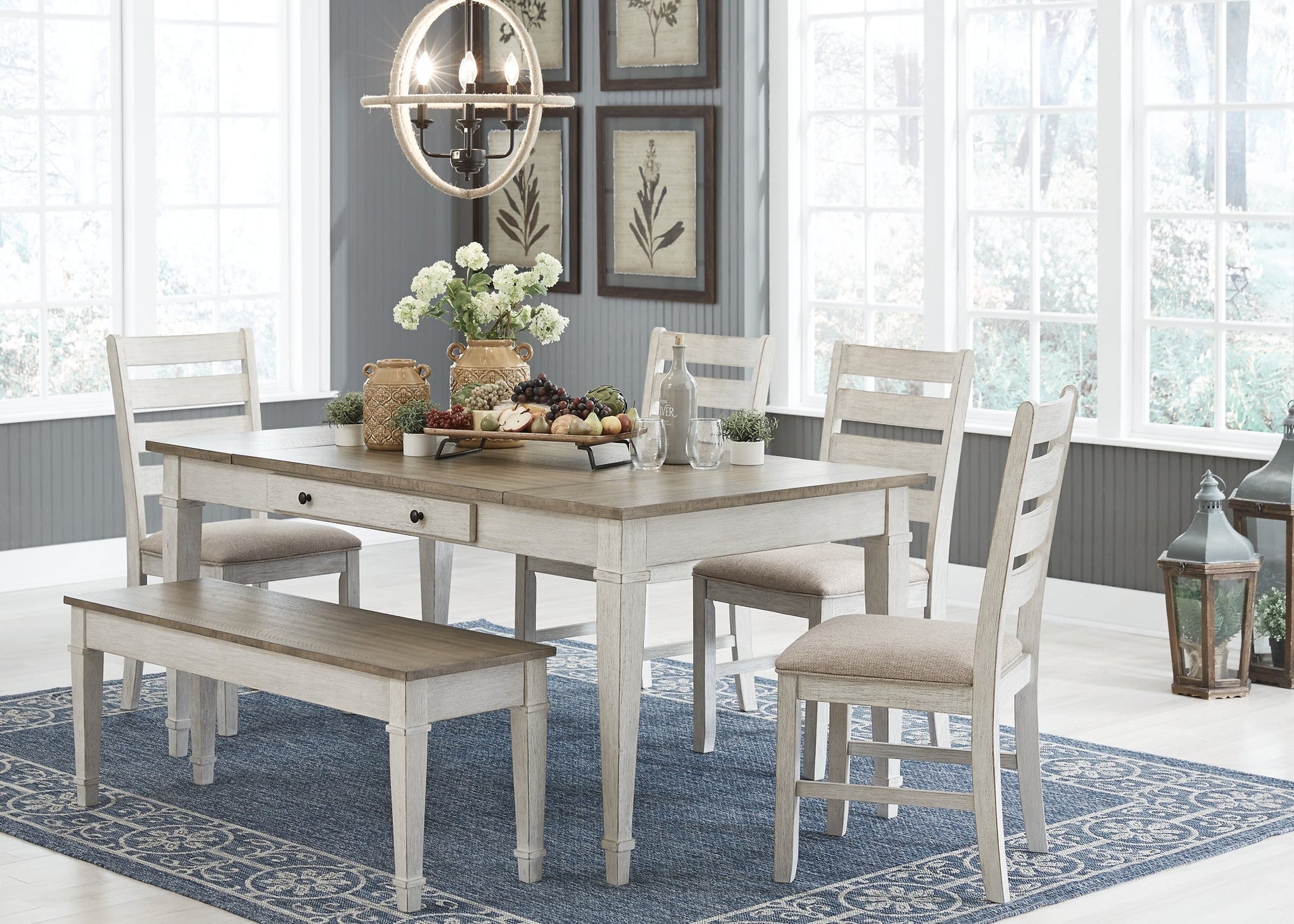 Skempton Dining Table and 4 Chairs and Bench Furniture Mart -  online today or in-store at our location in Duluth, Ga. Furniture Mart Georgia. View our lowest price today. Shop Now. 