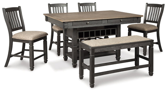 Tyler Creek Counter Height Dining Table and 4 Barstools and Bench Furniture Mart -  online today or in-store at our location in Duluth, Ga. Furniture Mart Georgia. View our lowest price today. Shop Now. 