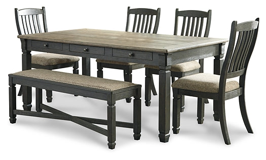 Tyler Creek Dining Table and 4 Chairs and Bench Furniture Mart -  online today or in-store at our location in Duluth, Ga. Furniture Mart Georgia. View our lowest price today. Shop Now. 