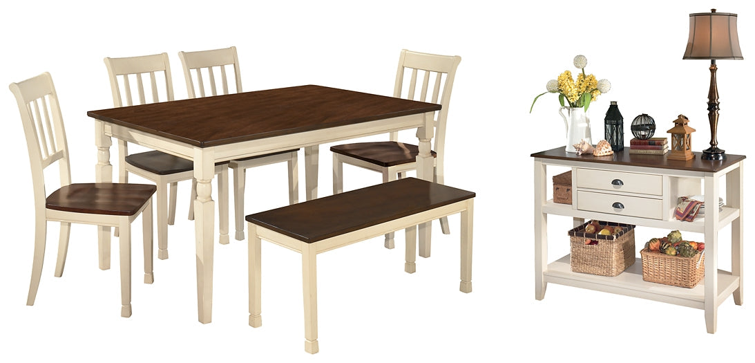 Whitesburg Dining Table and 4 Chairs and Bench with Storage Furniture Mart -  online today or in-store at our location in Duluth, Ga. Furniture Mart Georgia. View our lowest price today. Shop Now. 
