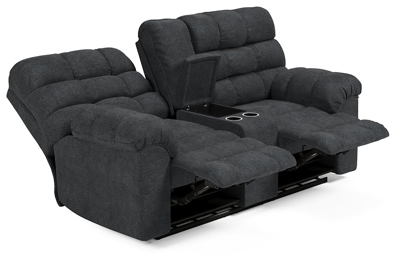 Wilhurst Double Rec Loveseat w/Console Furniture Mart -  online today or in-store at our location in Duluth, Ga. Furniture Mart Georgia. View our lowest price today. Shop Now. 