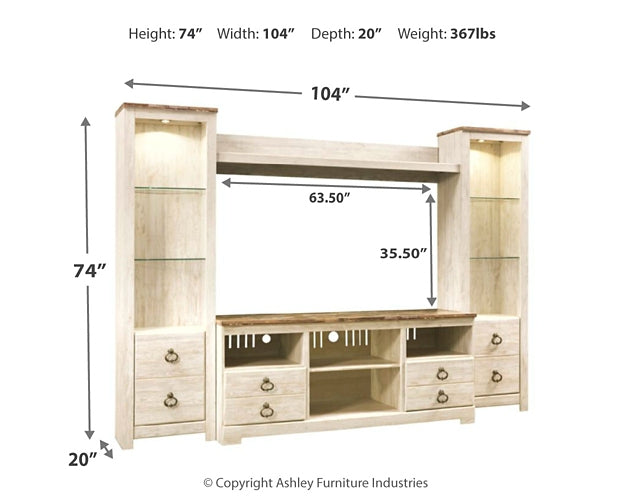 Willowton 4-Piece Entertainment Center Furniture Mart -  online today or in-store at our location in Duluth, Ga. Furniture Mart Georgia. View our lowest price today. Shop Now. 