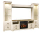 Willowton 4-Piece Entertainment Center with Electric Fireplace Furniture Mart -  online today or in-store at our location in Duluth, Ga. Furniture Mart Georgia. View our lowest price today. Shop Now. 