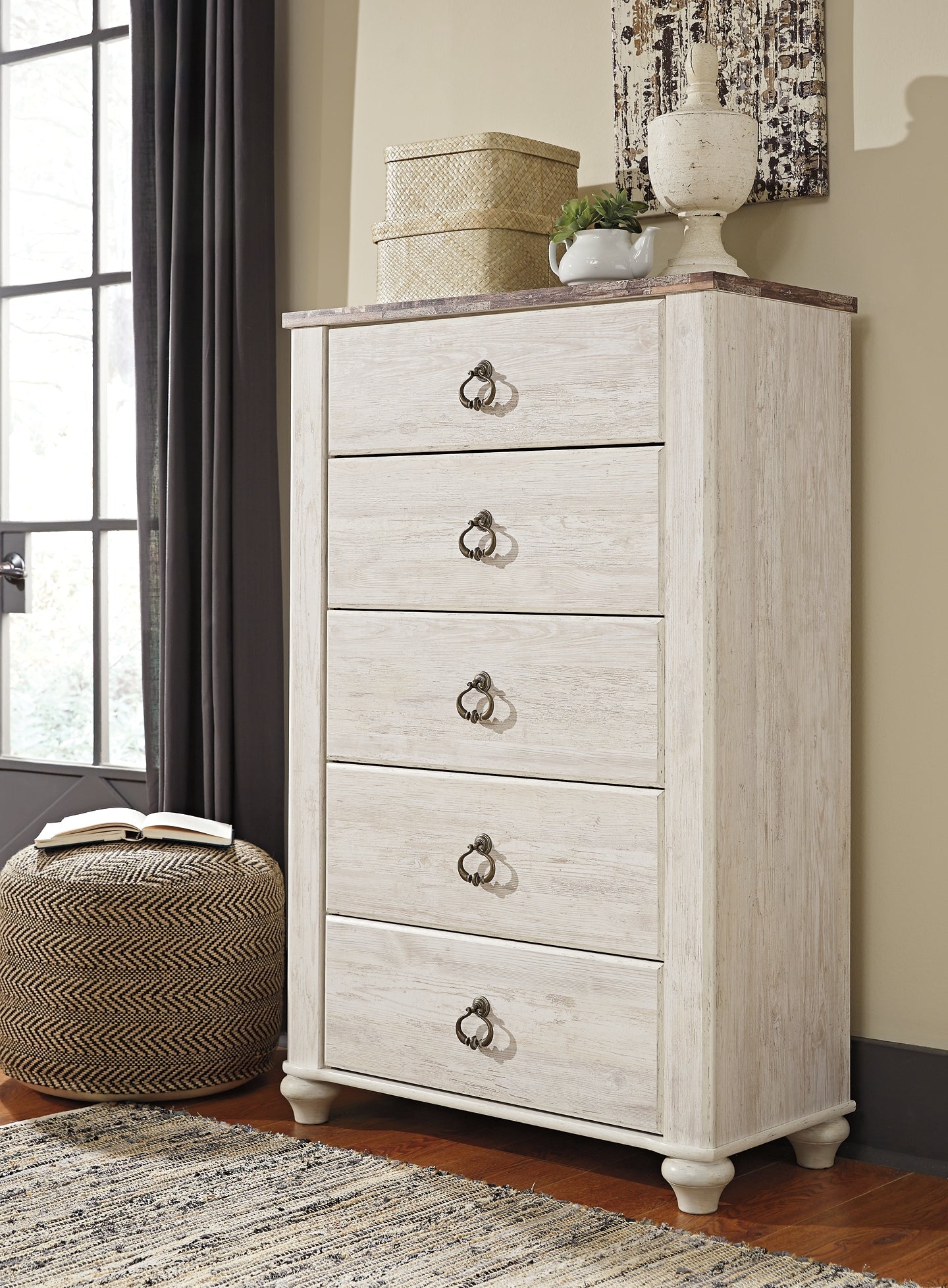 Willowton Five Drawer Chest Furniture Mart -  online today or in-store at our location in Duluth, Ga. Furniture Mart Georgia. View our lowest price today. Shop Now. 