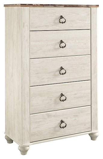 Willowton Five Drawer Chest Furniture Mart -  online today or in-store at our location in Duluth, Ga. Furniture Mart Georgia. View our lowest price today. Shop Now. 