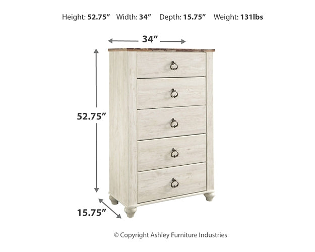 Willowton Queen Panel Bed with Mirrored Dresser, Chest and Nightstand Furniture Mart -  online today or in-store at our location in Duluth, Ga. Furniture Mart Georgia. View our lowest price today. Shop Now. 