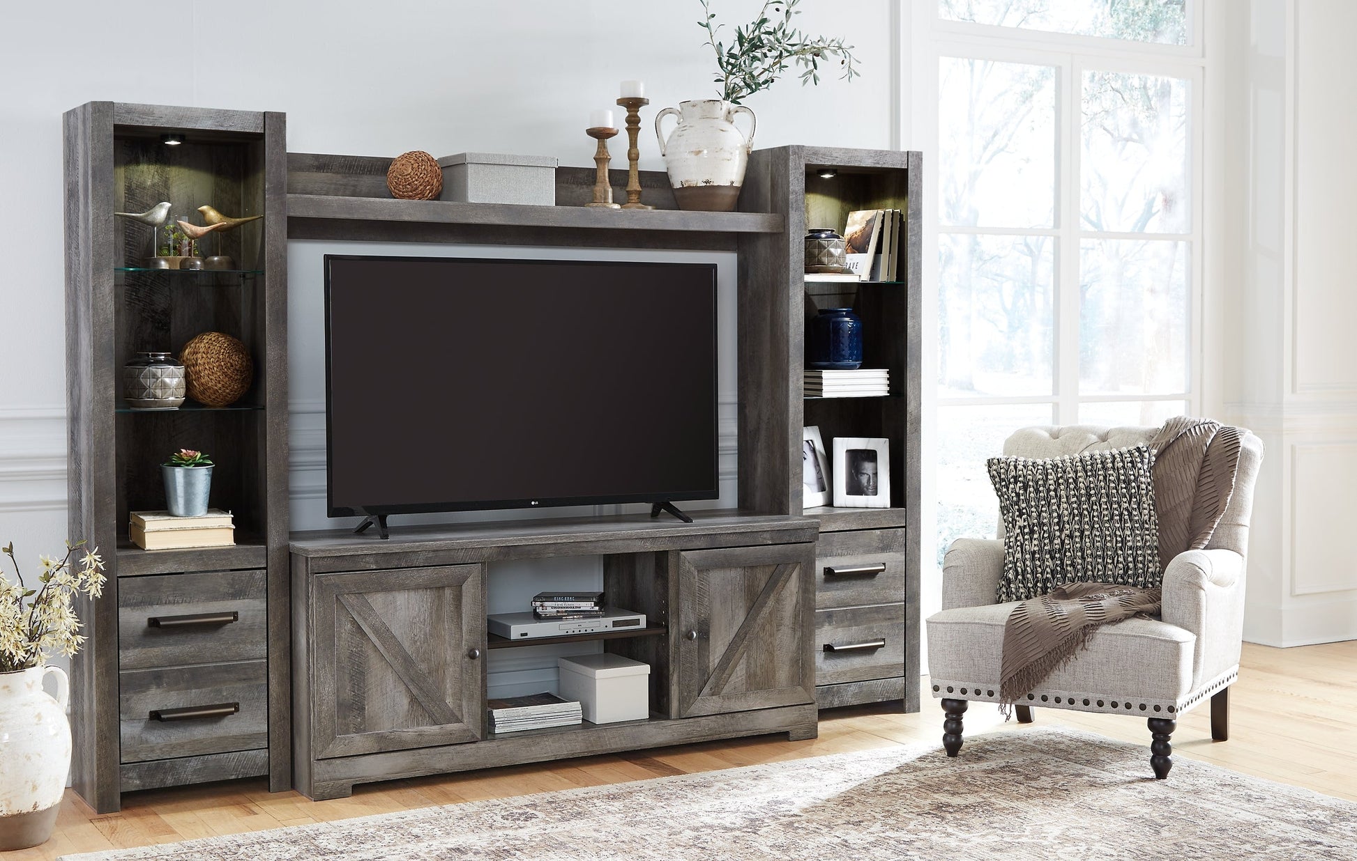 Wynnlow 4-Piece Entertainment Center Furniture Mart -  online today or in-store at our location in Duluth, Ga. Furniture Mart Georgia. View our lowest price today. Shop Now. 