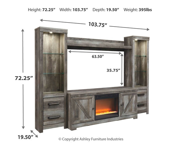 Wynnlow 4-Piece Entertainment Center with Electric Fireplace Furniture Mart -  online today or in-store at our location in Duluth, Ga. Furniture Mart Georgia. View our lowest price today. Shop Now. 