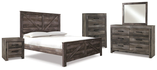 Wynnlow King Crossbuck Panel Bed with Mirrored Dresser, Chest and Nightstand Furniture Mart -  online today or in-store at our location in Duluth, Ga. Furniture Mart Georgia. View our lowest price today. Shop Now. 