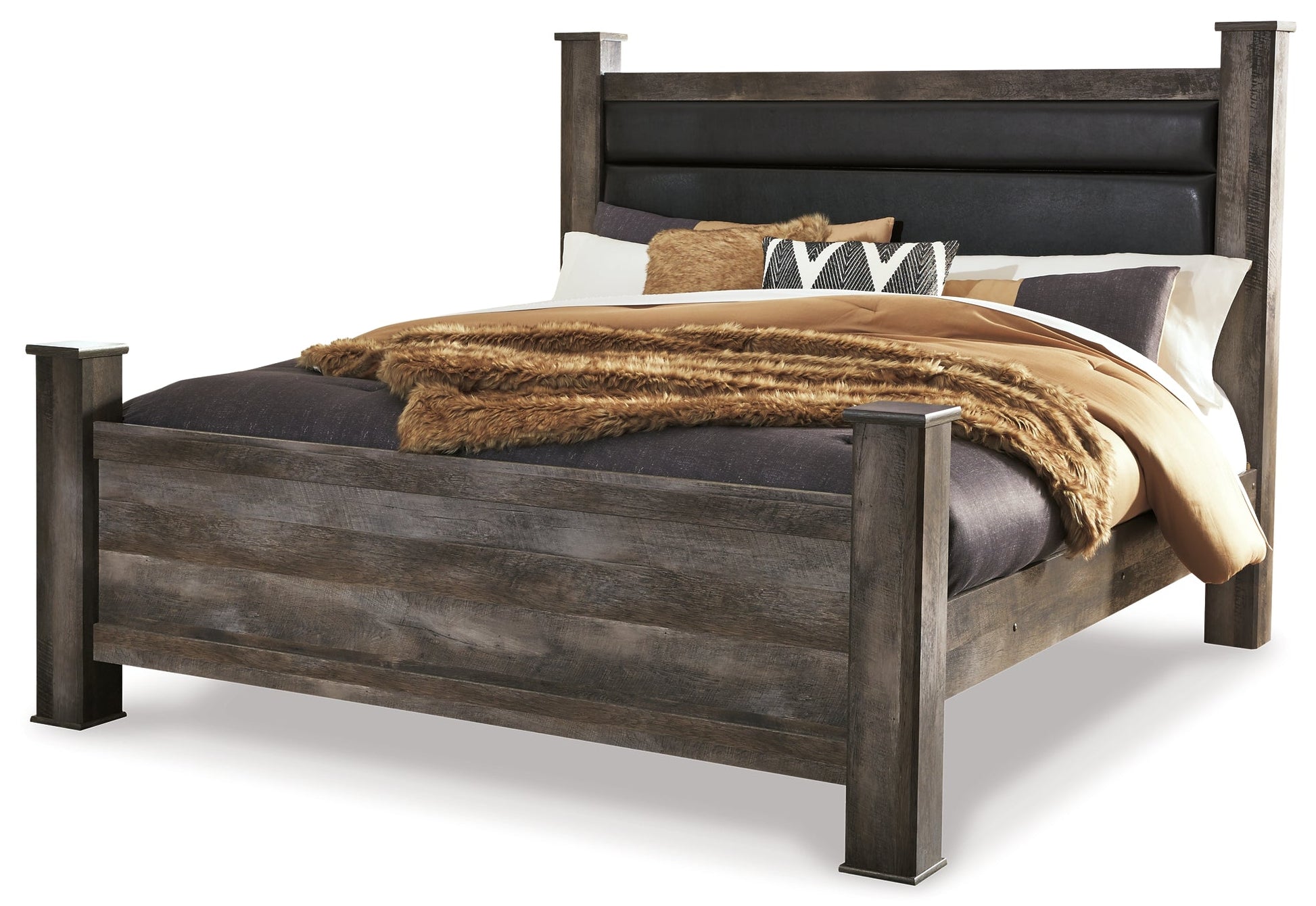Wynnlow King Poster Bed with Mirrored Dresser Furniture Mart -  online today or in-store at our location in Duluth, Ga. Furniture Mart Georgia. View our lowest price today. Shop Now. 