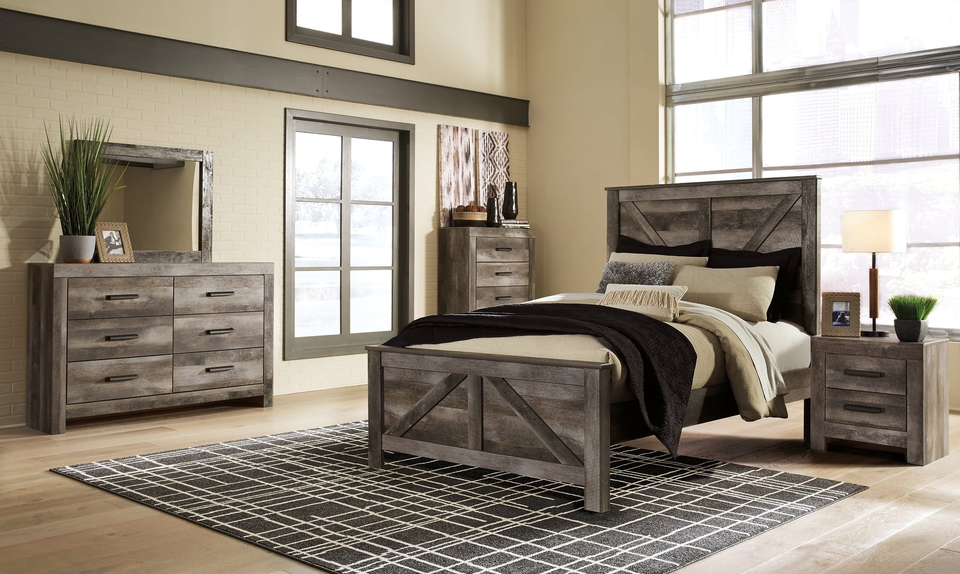 Wynnlow Queen Crossbuck Panel Bed with Dresser Furniture Mart -  online today or in-store at our location in Duluth, Ga. Furniture Mart Georgia. View our lowest price today. Shop Now. 