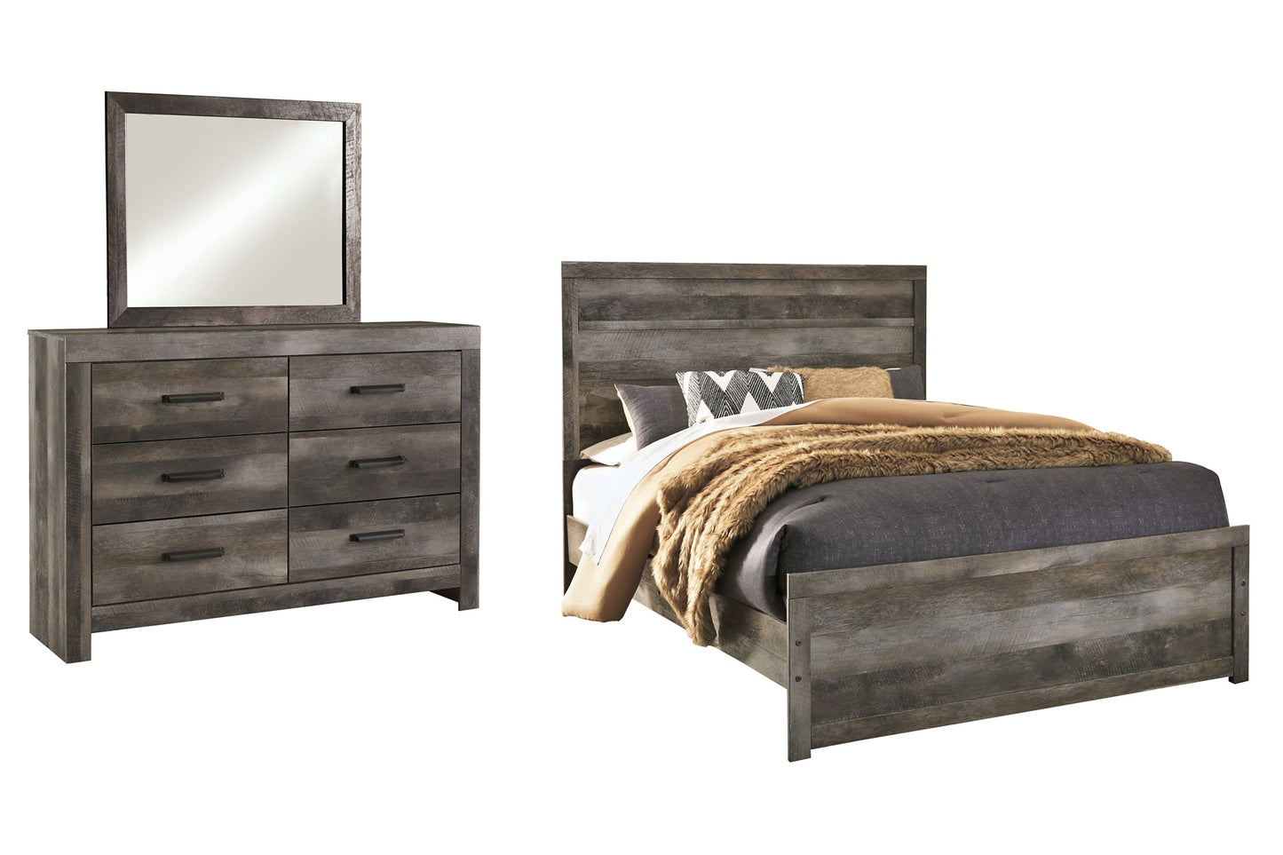 Wynnlow Queen Panel Bed with Mirrored Dresser Furniture Mart -  online today or in-store at our location in Duluth, Ga. Furniture Mart Georgia. View our lowest price today. Shop Now. 