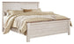 Willowton Queen Panel Bed with Mirrored Dresser and 2 Nightstands