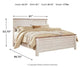 Willowton Queen Panel Bed with Mirrored Dresser and 2 Nightstands