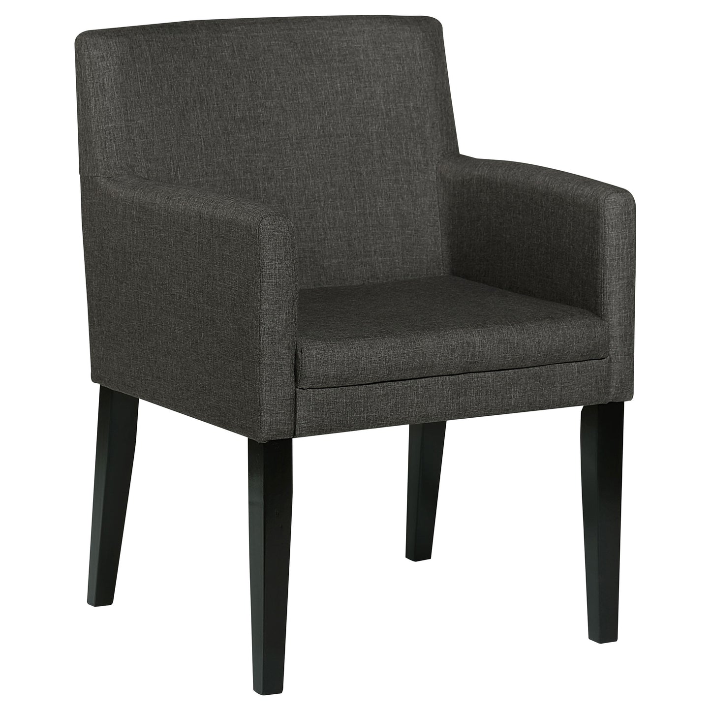 Catherine Upholstered Dining Arm Chair Charcoal Grey and Black (Set of 2)
