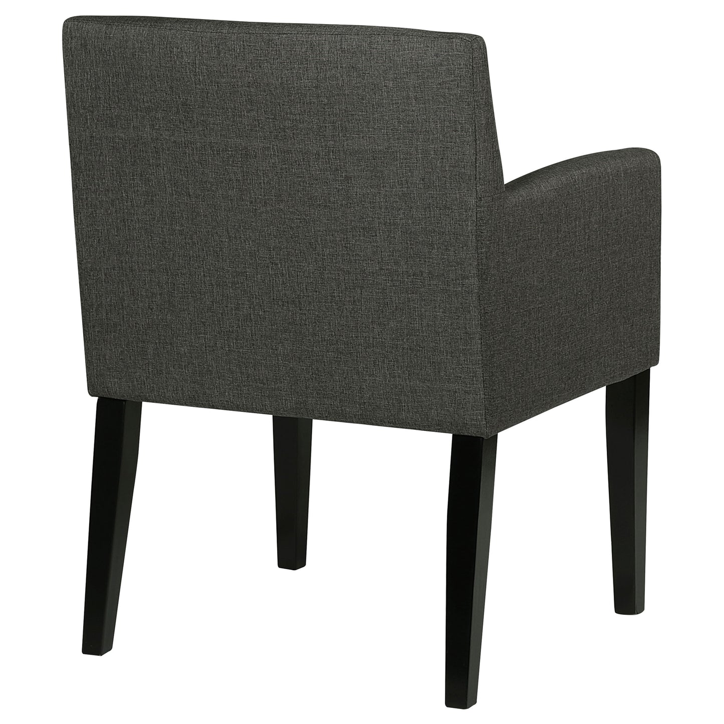 Catherine Upholstered Dining Arm Chair Charcoal Grey and Black (Set of 2)