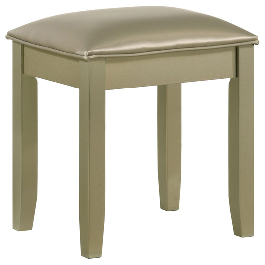 Beaumont Sqaure Upholstered Vanity Stool Champagne