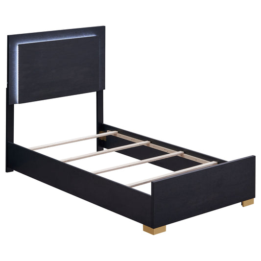 Marceline Twin Bed with LED Headboard Black