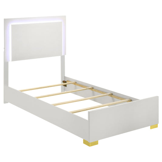 Marceline Twin Bed with LED Headboard White