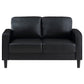 Ruth Upholstered Track Arm Faux Leather Loveseat Black