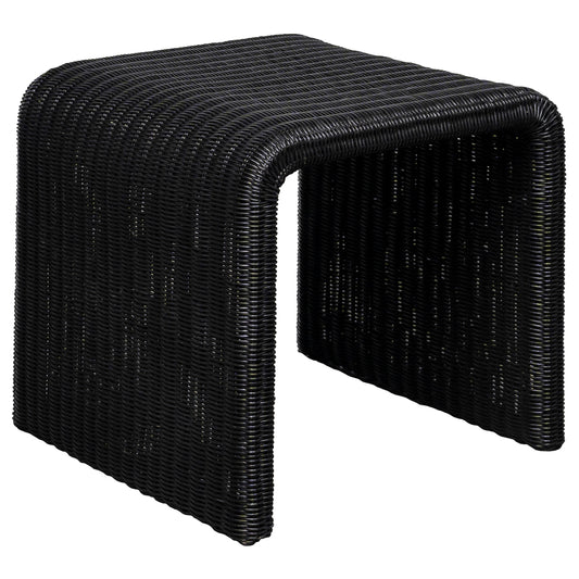 Cahya Woven Rattan Square End Table Black