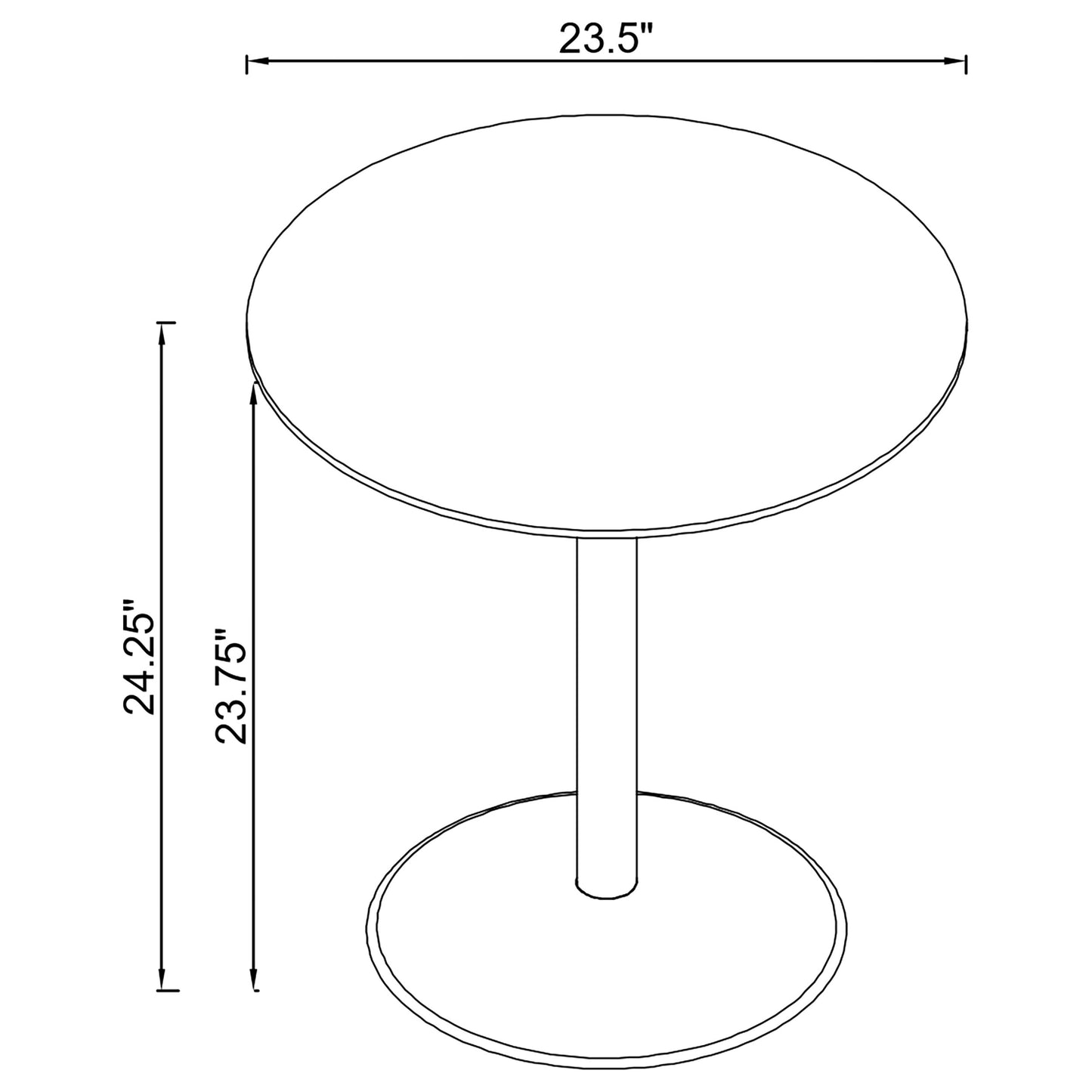 Ganso Round Metal End Table with Tempered Glass Top Black