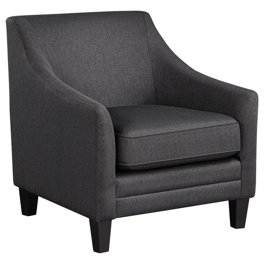Liam Upholstered Sloped Arm Accent Club Chair Black